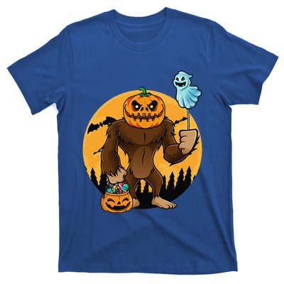 Bigfoot Halloween Pumpkin Head Sasquatch Candy Bucket T-Shirt