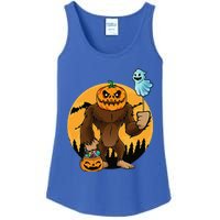 Bigfoot Halloween Pumpkin Head Sasquatch Candy Bucket Ladies Essential Tank