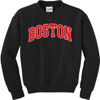 Boston Hometown Pride Throwback Design Print Classic Kids Sweatshirt