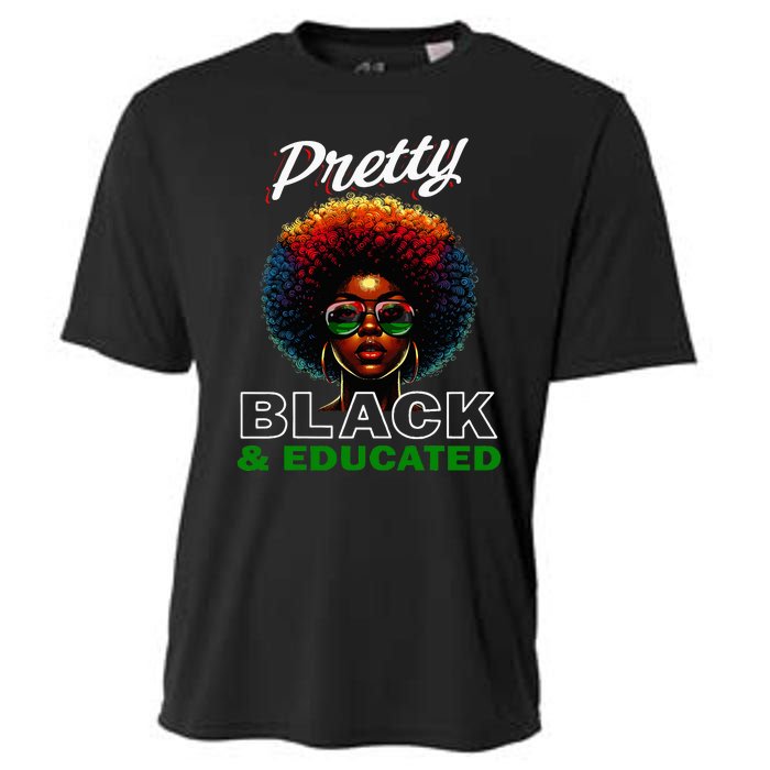 Black History Pretty Black And Educated Cooling Performance Crew T-Shirt