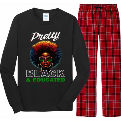 Black History Pretty Black And Educated Long Sleeve Pajama Set