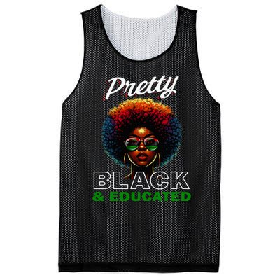 Black History Pretty Black And Educated Mesh Reversible Basketball Jersey Tank