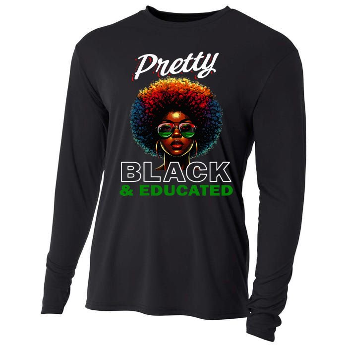 Black History Pretty Black And Educated Cooling Performance Long Sleeve Crew