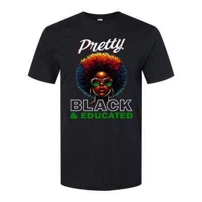 Black History Pretty Black And Educated Softstyle CVC T-Shirt