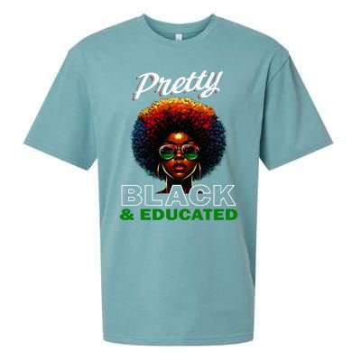 Black History Pretty Black And Educated Sueded Cloud Jersey T-Shirt