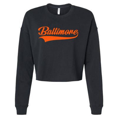 Baltimore Hometown Pride Md Throwback Design Cropped Pullover Crew