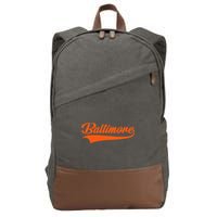 Baltimore Hometown Pride Md Throwback Design Cotton Canvas Backpack