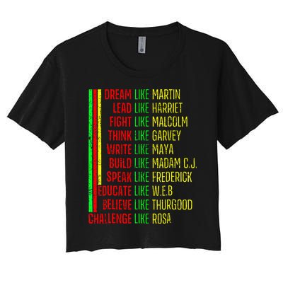 Black History Pride Martin Black Afro African Women's Crop Top Tee