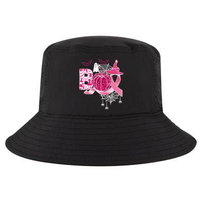 Boo Halloween Pumpkin Pink Ribbon Witch Ghost Breast Cancer Cool Comfort Performance Bucket Hat