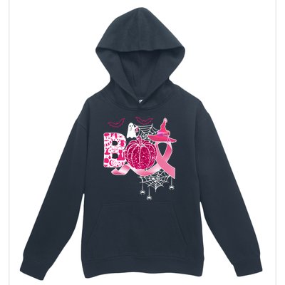 Boo Halloween Pumpkin Pink Ribbon Witch Ghost Breast Cancer Urban Pullover Hoodie