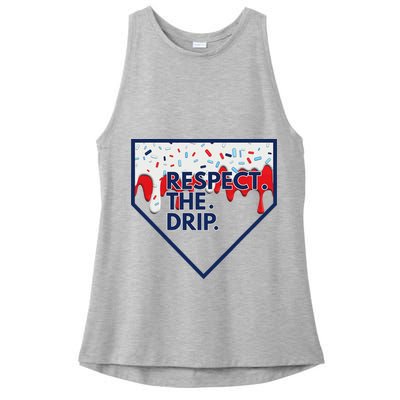 B.A.S.E.B.A.L.L Home Plate Drip For Ice Cream Spinkle Ladies PosiCharge Tri-Blend Wicking Tank