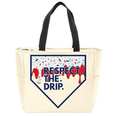 B.A.S.E.B.A.L.L Home Plate Drip For Ice Cream Spinkle Zip Tote Bag