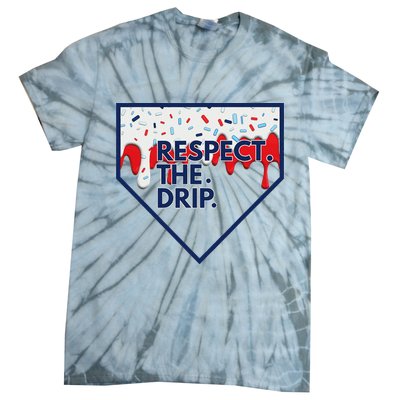 B.A.S.E.B.A.L.L Home Plate Drip For Ice Cream Spinkle Tie-Dye T-Shirt
