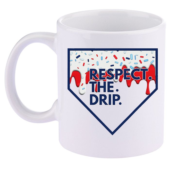 B.A.S.E.B.A.L.L Home Plate Drip For Ice Cream Spinkle 11oz C Handle Ceramic Mug