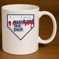 B.A.S.E.B.A.L.L Home Plate Drip For Ice Cream Spinkle 11oz C Handle Ceramic Mug