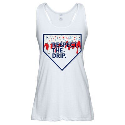 B.A.S.E.B.A.L.L Home Plate Drip For Ice Cream Spinkle Ladies Essential Flowy Tank