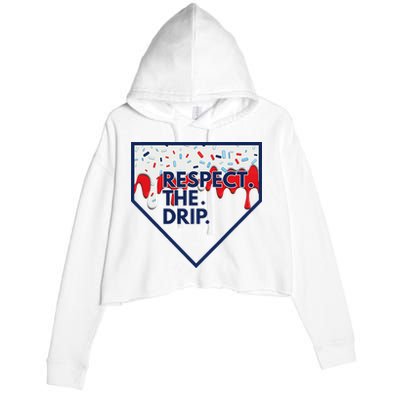 B.A.S.E.B.A.L.L Home Plate Drip For Ice Cream Spinkle Crop Fleece Hoodie