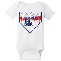 B.A.S.E.B.A.L.L Home Plate Drip For Ice Cream Spinkle Baby Bodysuit