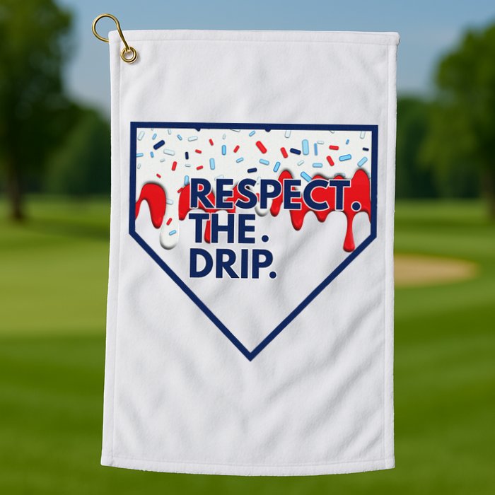 B.A.S.E.B.A.L.L Home Plate Drip For Ice Cream Spinkle Golf Towel