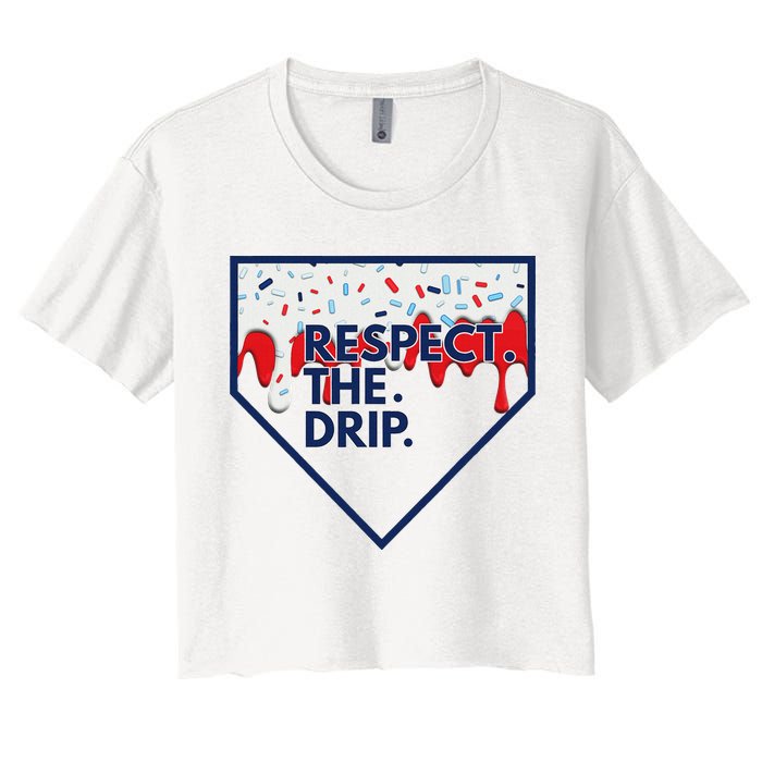 B.A.S.E.B.A.L.L Home Plate Drip For Ice Cream Spinkle Crop Top
