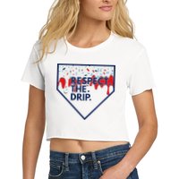 B.A.S.E.B.A.L.L Home Plate Drip For Ice Cream Spinkle Crop Top