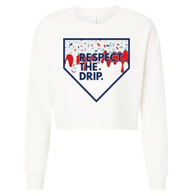 B.A.S.E.B.A.L.L Home Plate Drip For Ice Cream Spinkle Cropped Pullover Crew