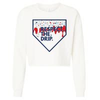 B.A.S.E.B.A.L.L Home Plate Drip For Ice Cream Spinkle Cropped Pullover Crew