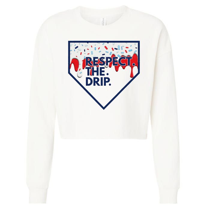 B.A.S.E.B.A.L.L Home Plate Drip For Ice Cream Spinkle Cropped Pullover Crew