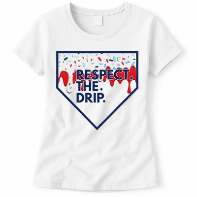 B.A.S.E.B.A.L.L Home Plate Drip For Ice Cream Spinkle Womens T-Shirt