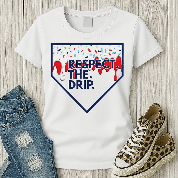 B.A.S.E.B.A.L.L Home Plate Drip For Ice Cream Spinkle Womens T-Shirt