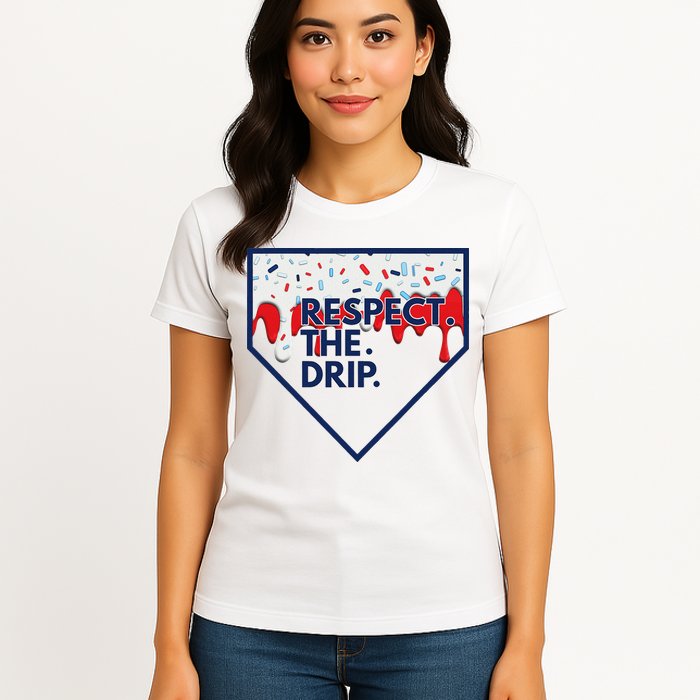 B.A.S.E.B.A.L.L Home Plate Drip For Ice Cream Spinkle Womens T-Shirt