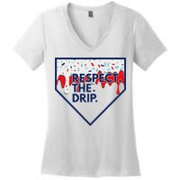 B.A.S.E.B.A.L.L Home Plate Drip For Ice Cream Spinkle Women's V-Neck T-Shirt