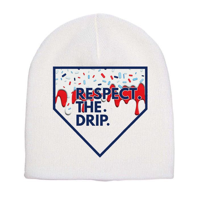 B.A.S.E.B.A.L.L Home Plate Drip For Ice Cream Spinkle Short Acrylic Beanie