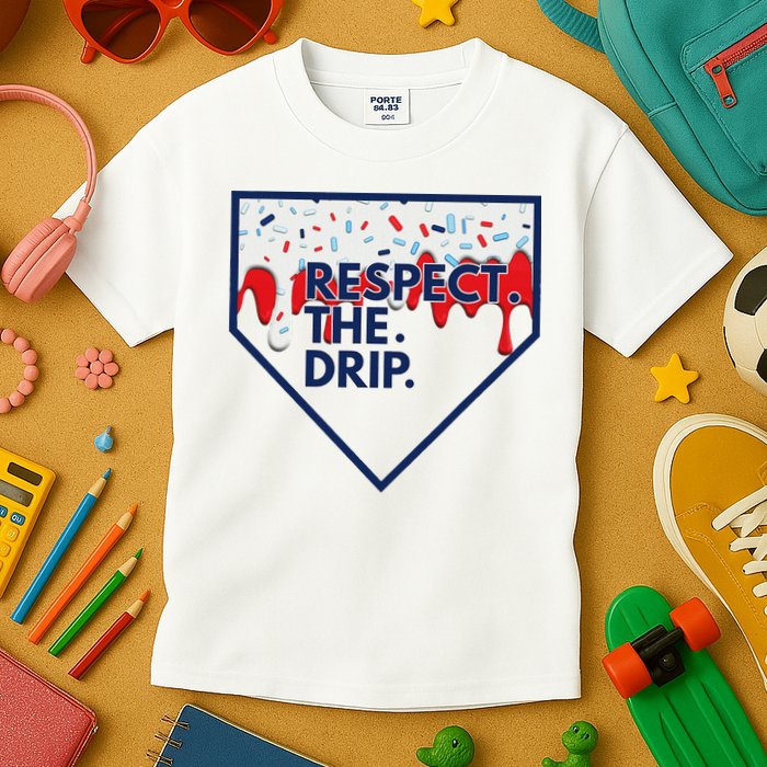 B.A.S.E.B.A.L.L Home Plate Drip For Ice Cream Spinkle Kids T-Shirt