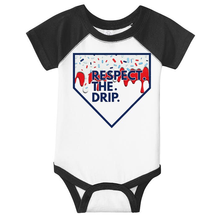 B.A.S.E.B.A.L.L Home Plate Drip For Ice Cream Spinkle Infant Baby Jersey Bodysuit