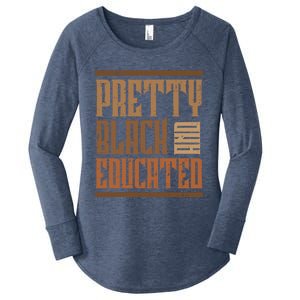 Black History Pretty Educated Melanin African Cool Gift Women's Perfect Tri Tunic Long Sleeve Shirt