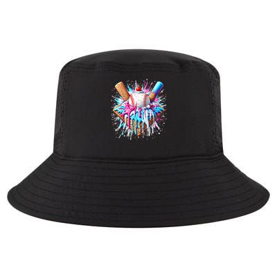 Baseball Home Plate Drip Ice Cream Spinkle Baseball Home Plate Ice Cream Drip Fun Sports Lover  Cool Comfort Performance Bucket Hat
