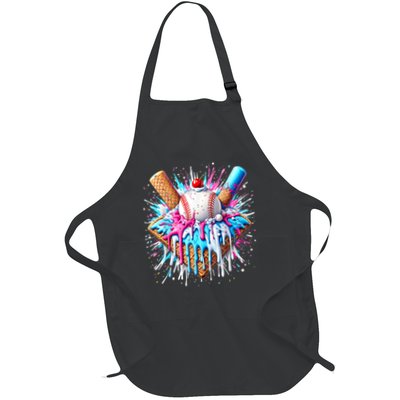 Baseball Home Plate Drip Ice Cream Spinkle Baseball Home Plate Ice Cream Drip Fun Sports Lover  Apron