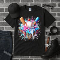 Baseball Home Plate Drip Ice Cream Spinkle Baseball Home Plate Ice Cream Drip Fun Sports Lover  Tall T-Shirt