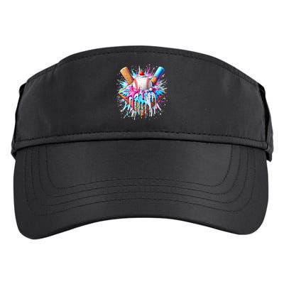 Baseball Home Plate Drip Ice Cream Spinkle Baseball Home Plate Ice Cream Drip Fun Sports Lover  Adult Drive Performance Visor