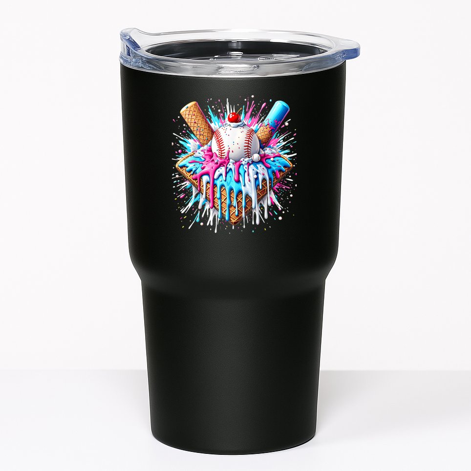 Baseball Home Plate Drip Ice Cream Spinkle Baseball Home Plate Ice Cream Drip Fun Sports Lover  Tumbler