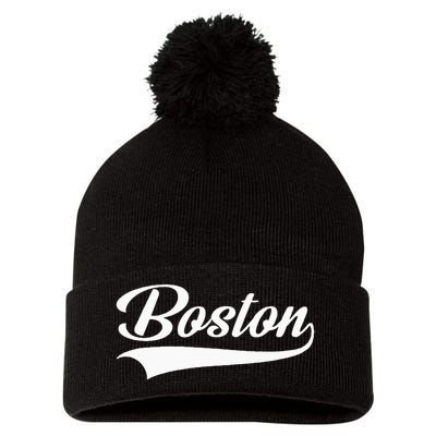 Boston Hometown Pride Massachusetts Pom Pom 12in Knit Beanie