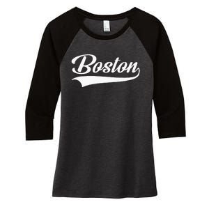 Boston Hometown Pride Massachusetts Women's Tri-Blend 3/4-Sleeve Raglan Shirt