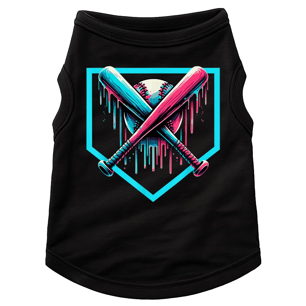 Baseball Home Plate Drip Boys Baseball Bat Baseball Drip Doggie Tank