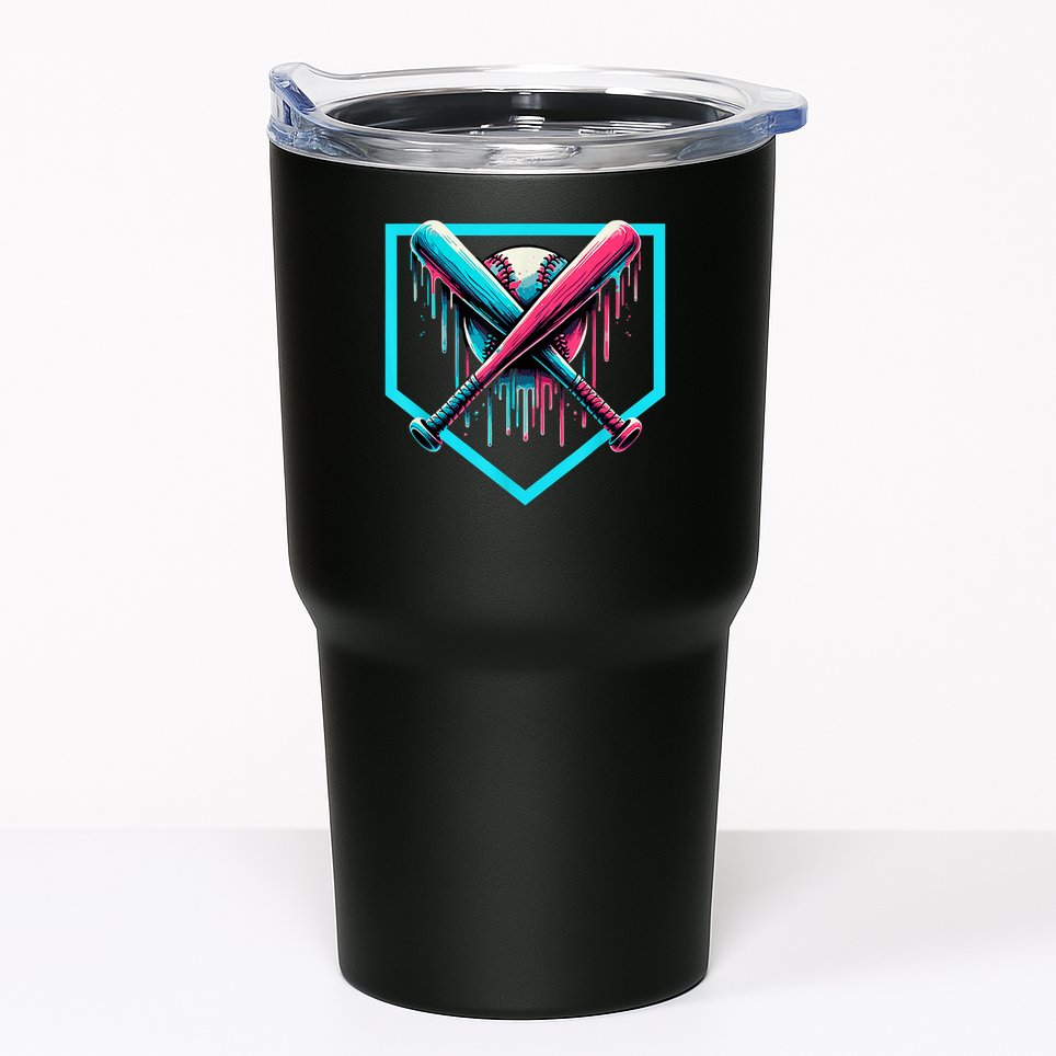 Baseball Home Plate Drip Boys Baseball Bat Baseball Drip Tumbler