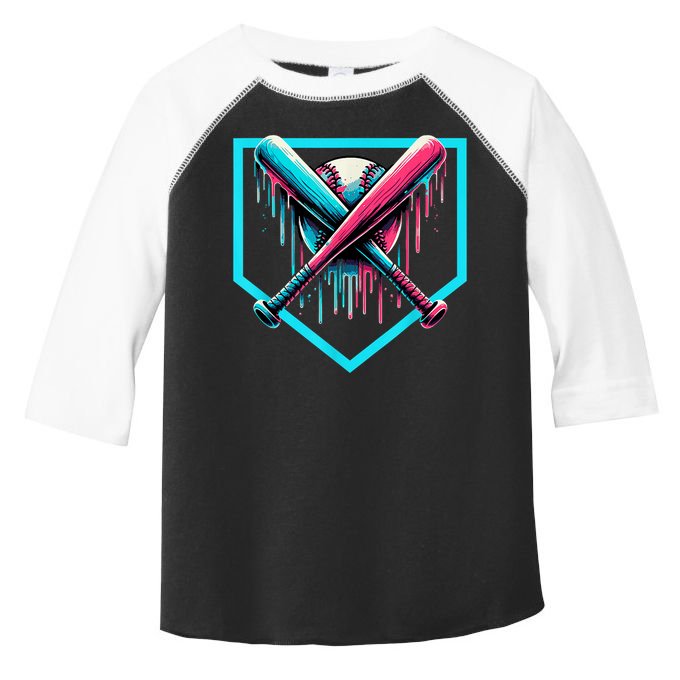 Baseball Home Plate Drip Boys Baseball Bat Baseball Drip Toddler Fine Jersey T-Shirt