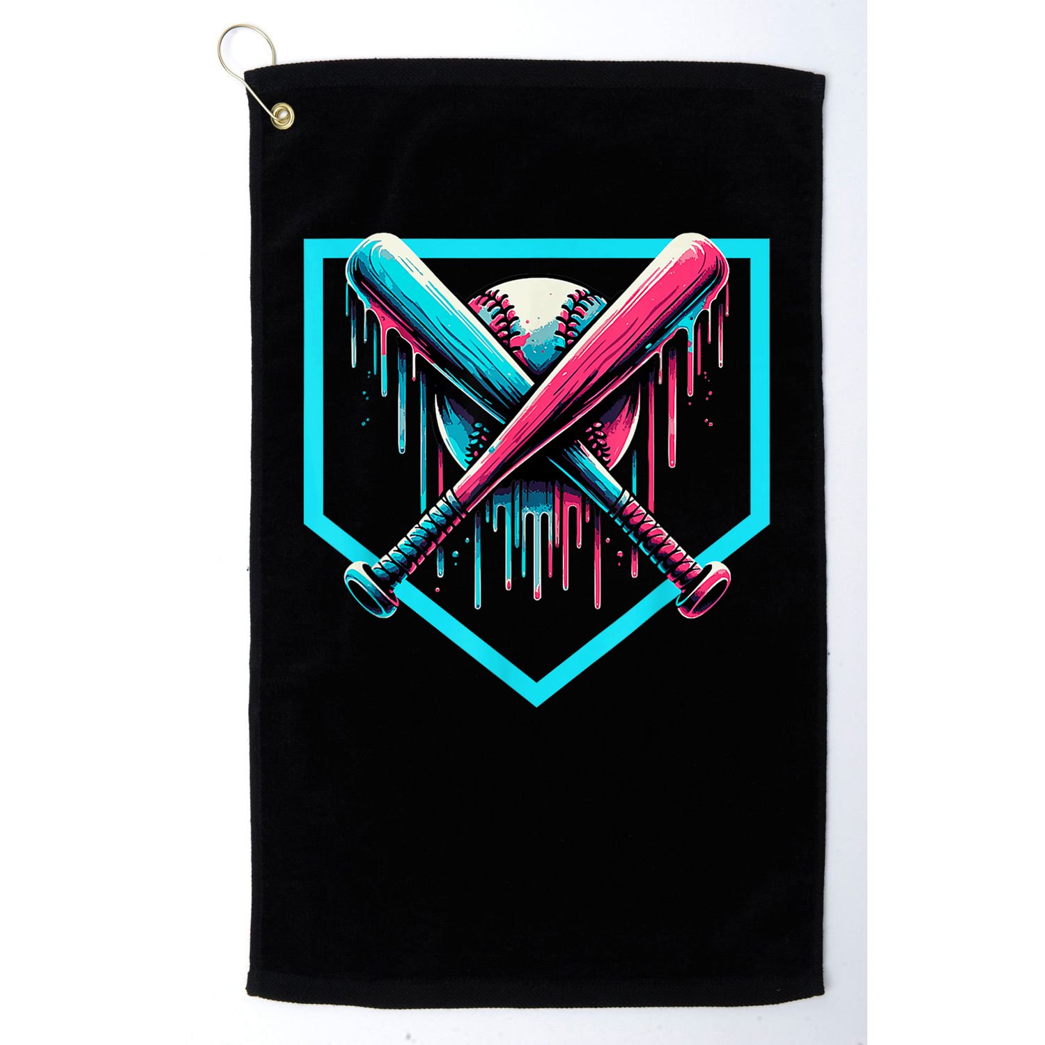 Baseball Home Plate Drip Boys Baseball Bat Baseball Drip Golf Towel
