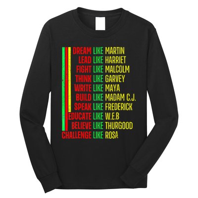 Black History Pride Martin Black Afro African Long Sleeve Shirt