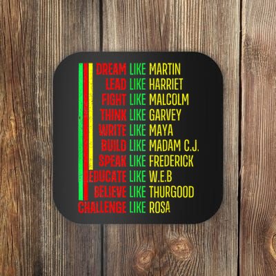 Black History Pride Martin Black Afro African Coaster