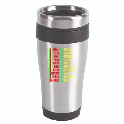 Black History Pride Martin Black Afro African 16oz Travel Tumbler